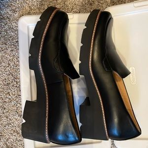 Black womens platform loafers